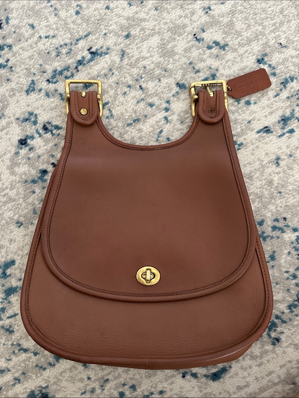 Vintage Coach Leather Saddle Bag 9988 cashin crescent saddle bag - Picture 4 of 14